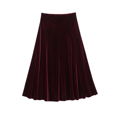 European And American Fashion Velvet Temperament Wave Skirt